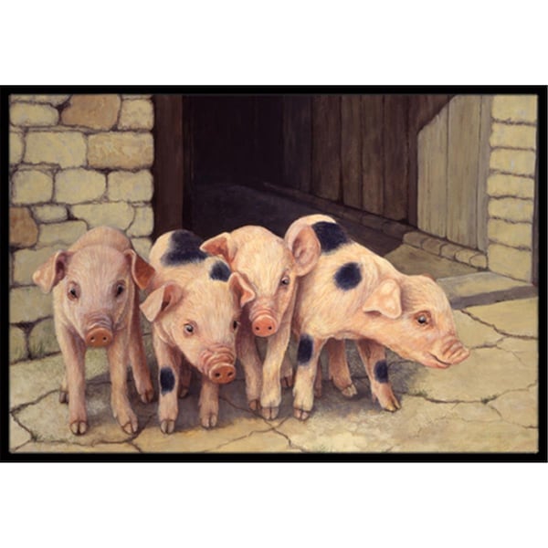 Jensendistributionservices Pigs Piglets by Daphne Baxter Indoor or Outdoor Mat, 18 x 27 MI2557176 - main